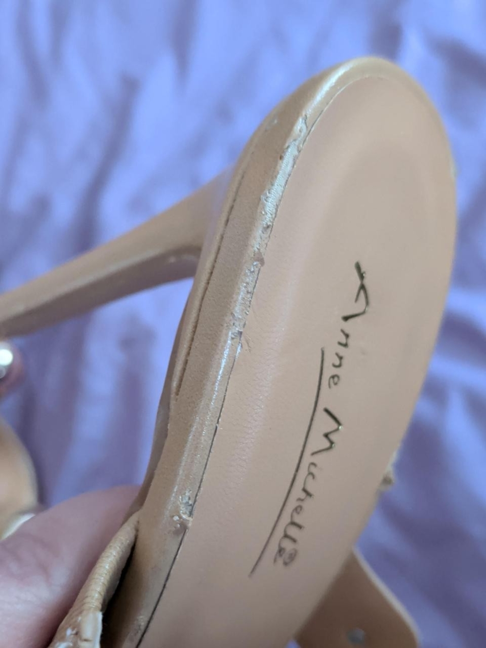 Miss Lola Nude Slide Mules with Rose Gold Studs - Picture 5 of 7